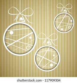 vintage dottes scribbles christmas balls. christmas concept