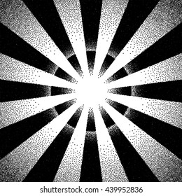 Vintage dotwork sun rays, sunburst or flare