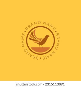 Vintage dove bird logo, eco friendly brand identity, pigeon wings vector illustration.