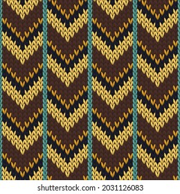 Vintage downward arrow lines knitting texture geometric seamless pattern. Ugly sweater knitwear structure imitation. Scandinavian style seamless knitted pattern. Fabric canvas illustration.