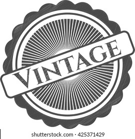 Vintage draw with pencil effect