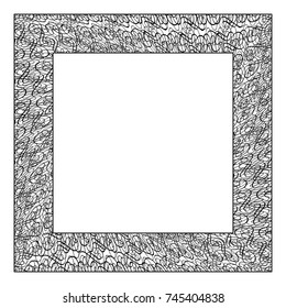 Vintage drawing border background, vector black frame