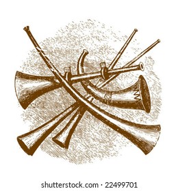 Vintage drawing of pipes. Vector