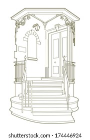 vintage drawing stairs