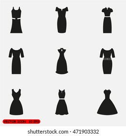 vintage dresses silhouette vector
