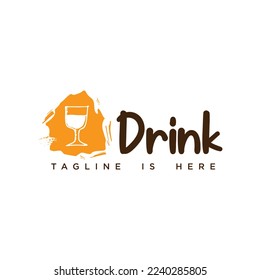 Vintage drink glass logo design with beer glass. Logo design Tamplet Vectors  Illustrations