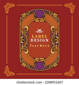 Vintage drink label sticker design