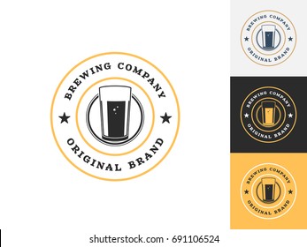 Vintage drink logo design template. Vector logotype elements, Icons, Symbols, Retro Labels, Badges and Silhouettes. Vector illustration