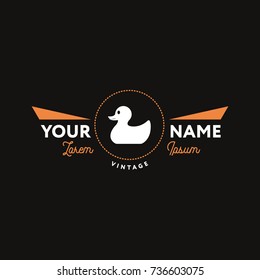 Vintage Duck Logo Vector. Flat Isolated Graphic Illustration Symbol