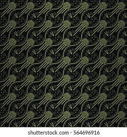 Vintage dust pastel fancy seamless pattern in china style. Hieroglyph translation: Chinese New Year of the Rooster 2017