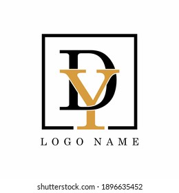 Vintage of DY letter in square shape logo template for business brand