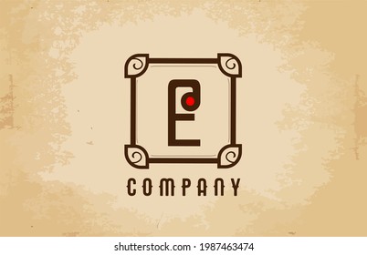 vintage E alphabet letter logo icon for company and business. Creative design for corporate