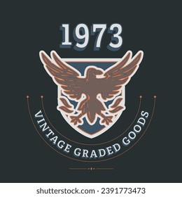 Vintage Eagle Embroidery Patch with Number Heraldic Crest