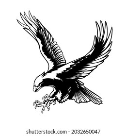 Águila blanco y negro .ai Royalty Free Stock SVG Vector