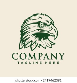 vintage Eagle logo design. Bird  falcon or hawk head vector