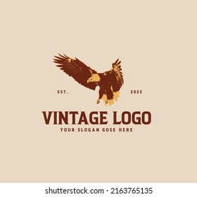 Vintage eagle logo design illustration 