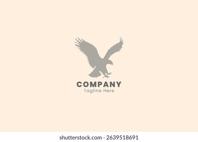 Vintage eagle logo vector icon illustration, line style logo concept