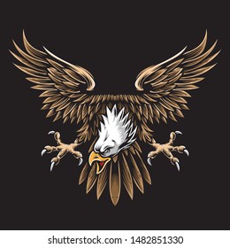 vintage eagle vector and logo