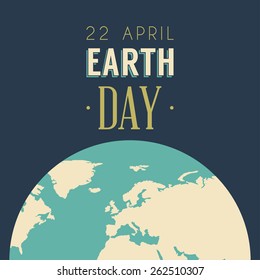 Vintage Earth Day Celebrating Card or Poster Design
