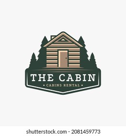 Vintage Earthy Tiny house, hut, cottage, cabin logo vector on white background