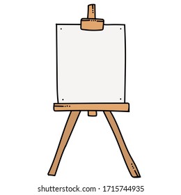 Vintage easel doodle, great design for any purposes. Outline vector illustration.