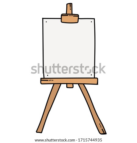 Vintage easel doodle, great design for any purposes. Outline vector illustration.