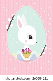 Vintage easter bunny girl