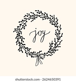 Vintage Easter coquette wreath. Traditional monochrome graphic. Nostalgic cottage holiday graphic