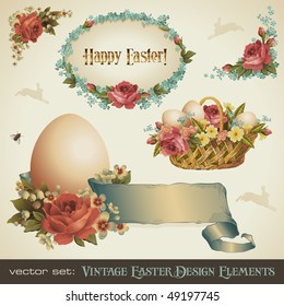 vintage easter design elements