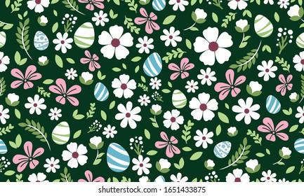 Vintage Easter egg design, with leaf and floral pattern background design.