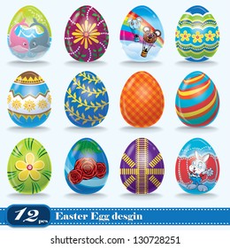 Vintage easter egg design set
