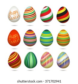 Vintage easter egg design set. Happy Easter