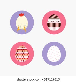 Vintage easter egg design set. Easter background