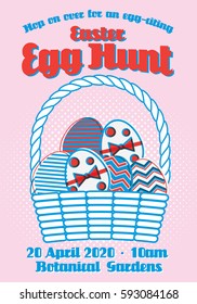 vintage easter egg hunt poster template vector/illustration