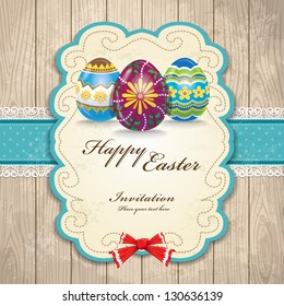 Vintage easter egg invitation design