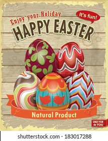 Vintage Easter egg poster design
