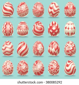 Vintage Easter Egg poster design set