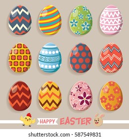 Vintage Easter Egg poster design with Easter eggs