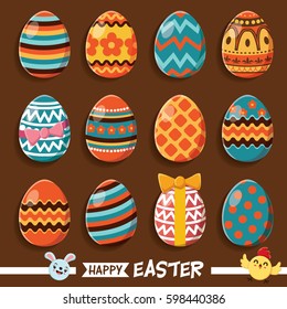 Vintage Easter Egg poster design with Easter eggs