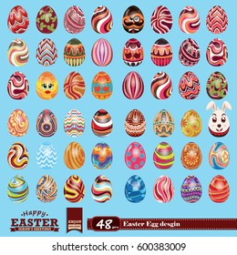 Vintage Easter Egg poster design with Easter eggs