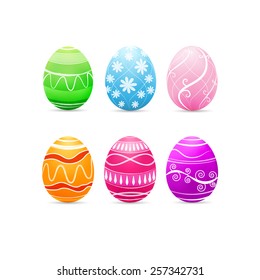 Vintage easter eggs design on white background