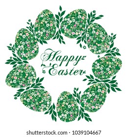Vintage Easter Greeting Card with egg. Vector illustration for your spring happy holiday design.