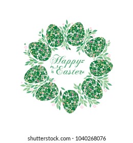 Vintage Easter Greeting Card with egg. Vector illustration for your spring happy holiday design.