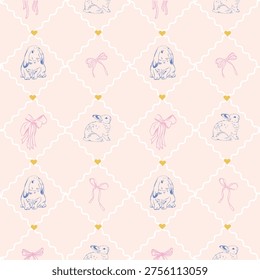 Vintage Easter seamless pattern