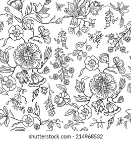 Flowers Outline Illustration Collection Isolated Hand Stock Vector ...