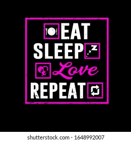 vintage eat sleep hunting repeat t-shirt design template