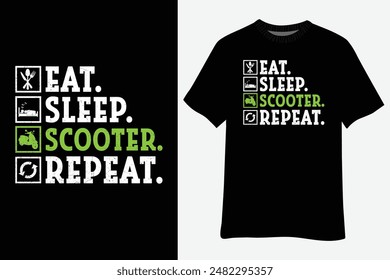 Vintage Eat Sleep Scooter Repeat T-Shirt