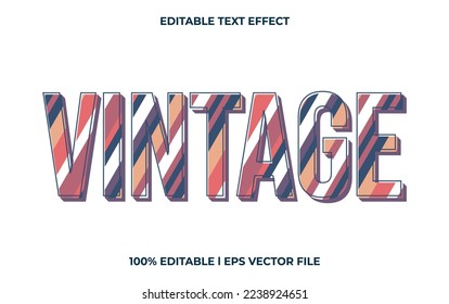 Vintage editable text effect, modern lettering typography font style, colorful 3d text for tittle