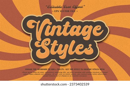 Vintage editable text effect template vector 