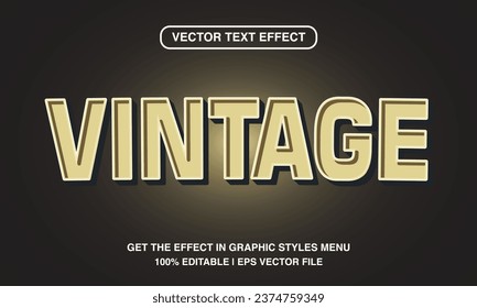 Vintage editable text effect template, vintage retro text style, premium vector	